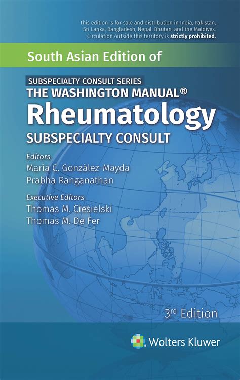 Book cover: The Washington manual rheumatology subspecialty consult